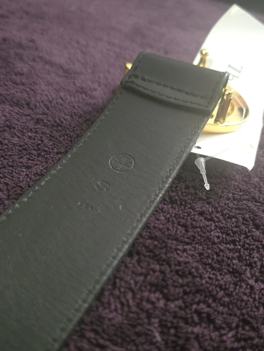 Tory Burch Buckle Black Leather Belt